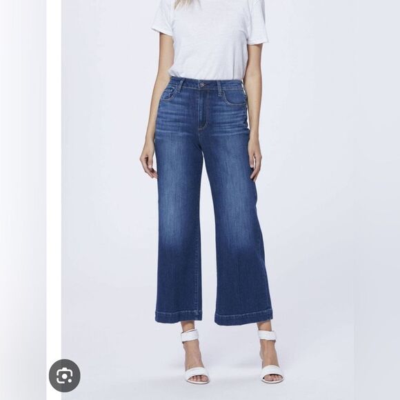 Paige Anessa High Rise Wide Leg Crop - Picture 1 of 8